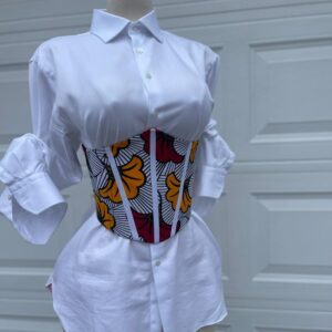 Wax print corset belts